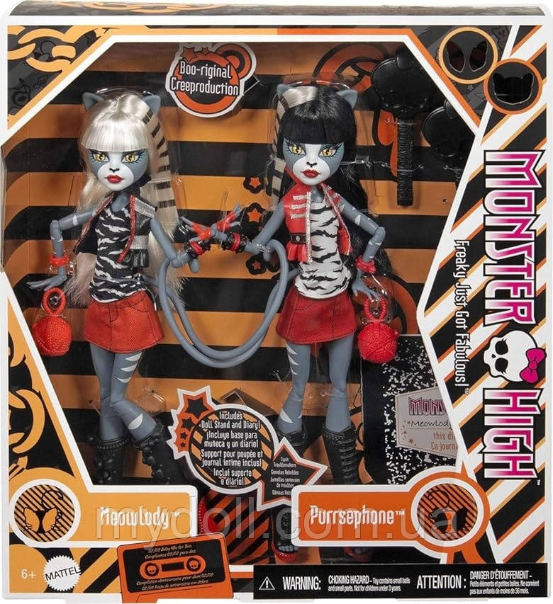 Лялька Монстер Хай Мяулодія та Пурсефона Репродукція Monster High Meowlody Purrsephone Doll Reproductions HYV88, фото 1