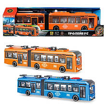 Тролейбус 26487 (48/2) "Авто Експерт", ОЗВУЧУВАННЯ УКРАЇНСЬКОЮ МОВОЮ, 2 кольори, довжина 40 см, пісні, віршики, звук транспорту,