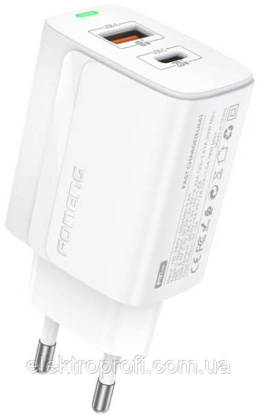 Зарядний пристрій Foneng EU66 A+C 2-Port Charger (PD20W), фото 1