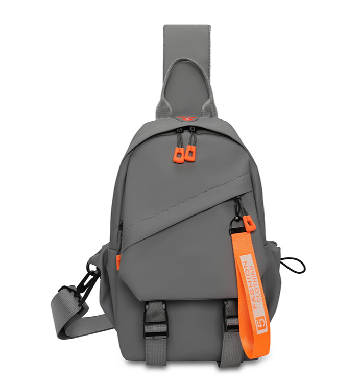 Сумка чоловіча сіра бананка нейлон слінг вологозахищений чоловічий однолямочний сірий рюкзак текстиль, фото 1