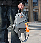 Сумка чоловіча сіра бананка нейлон слінг вологозахищений чоловічий однолямочний сірий рюкзак текстиль, фото 4