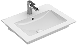 VENTICELLO умивальник 60*50см для 3-х позиц.змішувача, 1 отвір вибито, з переливом (білий альпін CeramicPlus)