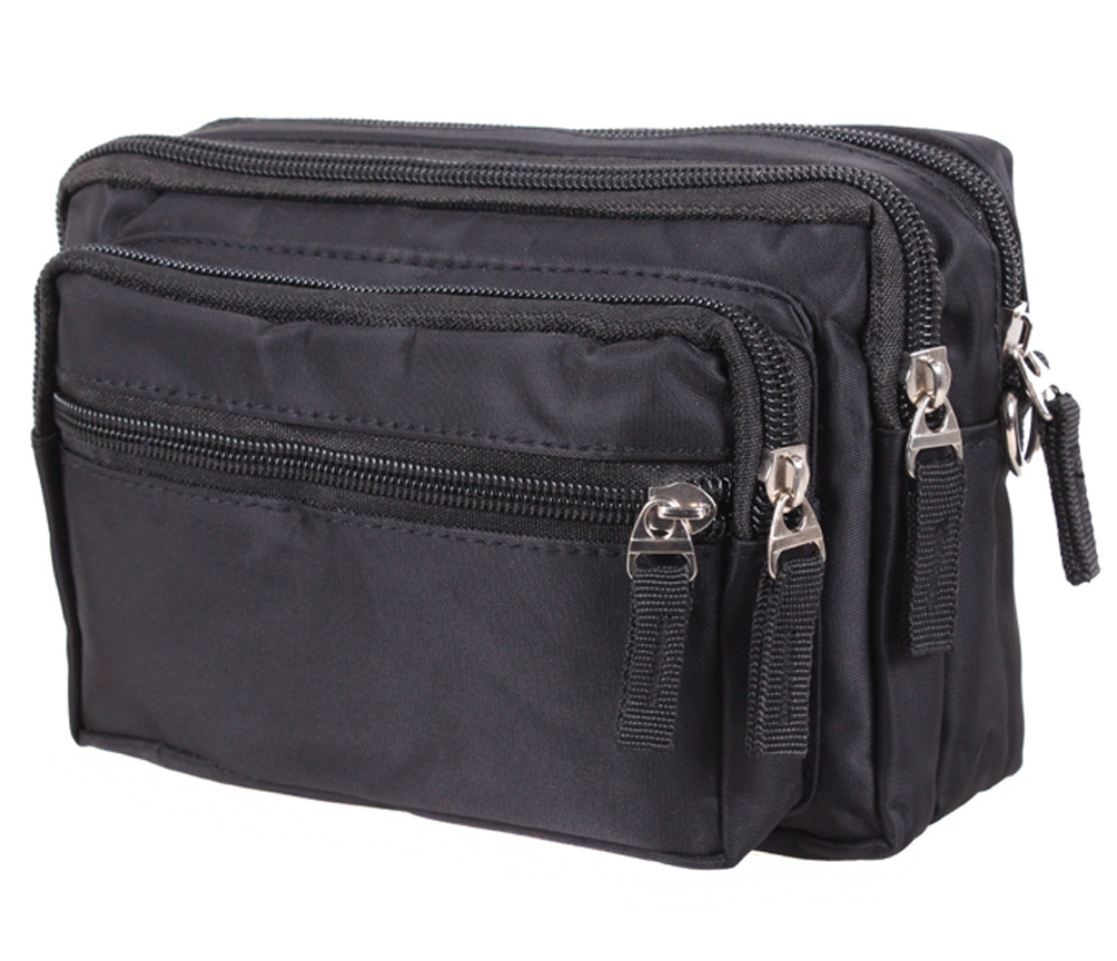 Чоловіча текстильна сумка на пояс KTA9506 чорна, фото 1