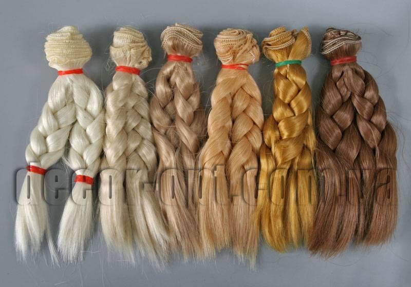 Волосся для ляльок косичка 15 см/~1м