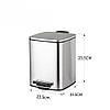 Відро для сміття з плавним закриванням квадратне Zerix Kubix-TC0106 SS Color 6 л колір неіржавка сталь (ZX588, фото 3