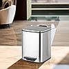Відро для сміття з плавним закриванням квадратне Zerix Kubix-TC0106 SS Color 6 л колір неіржавка сталь (ZX588, фото 5