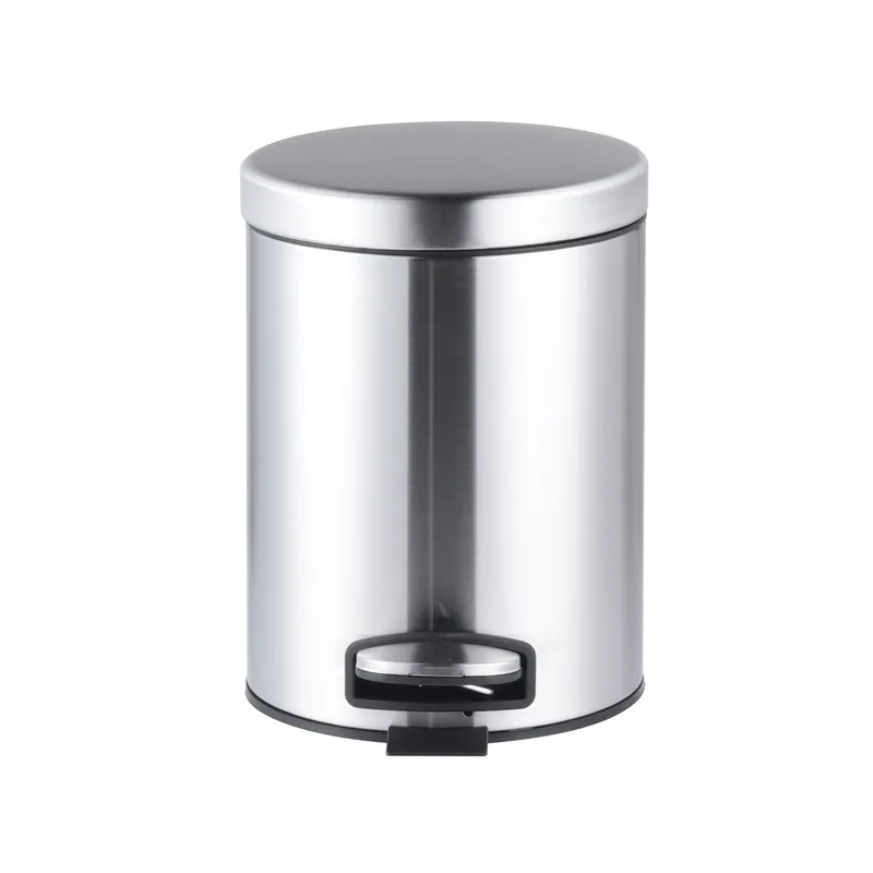 Відро для сміття з плавним закриванням кругле Mixxus Ellipse-TC0205 SS Color 5 л колір неіржавка (MI707, фото 1