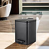 Відро для сміття з плавним закриванням квадратне Zerix Kubix-TC0106 Black 6 л колір чорний (ZX5890), фото 6