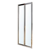 Двері bifold 80*195см, профіль хром, скло прозоре