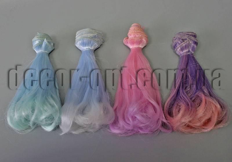 Волосся Омбре для ляльок напівзакручені 15 см/~1м