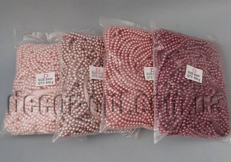 Буси перлів D на нитках 6 мм/500 гр