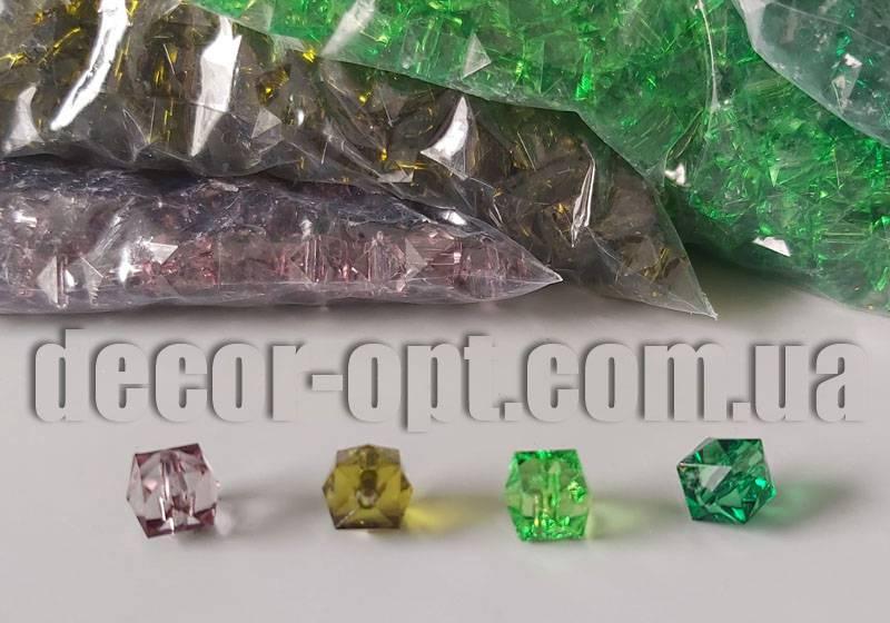 Буси квадрат прозорі, грані 10 мм/500 гр