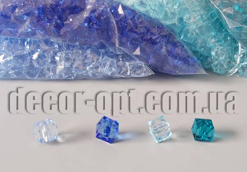 Буси квадрат прозорі, грані 10 мм/500 гр