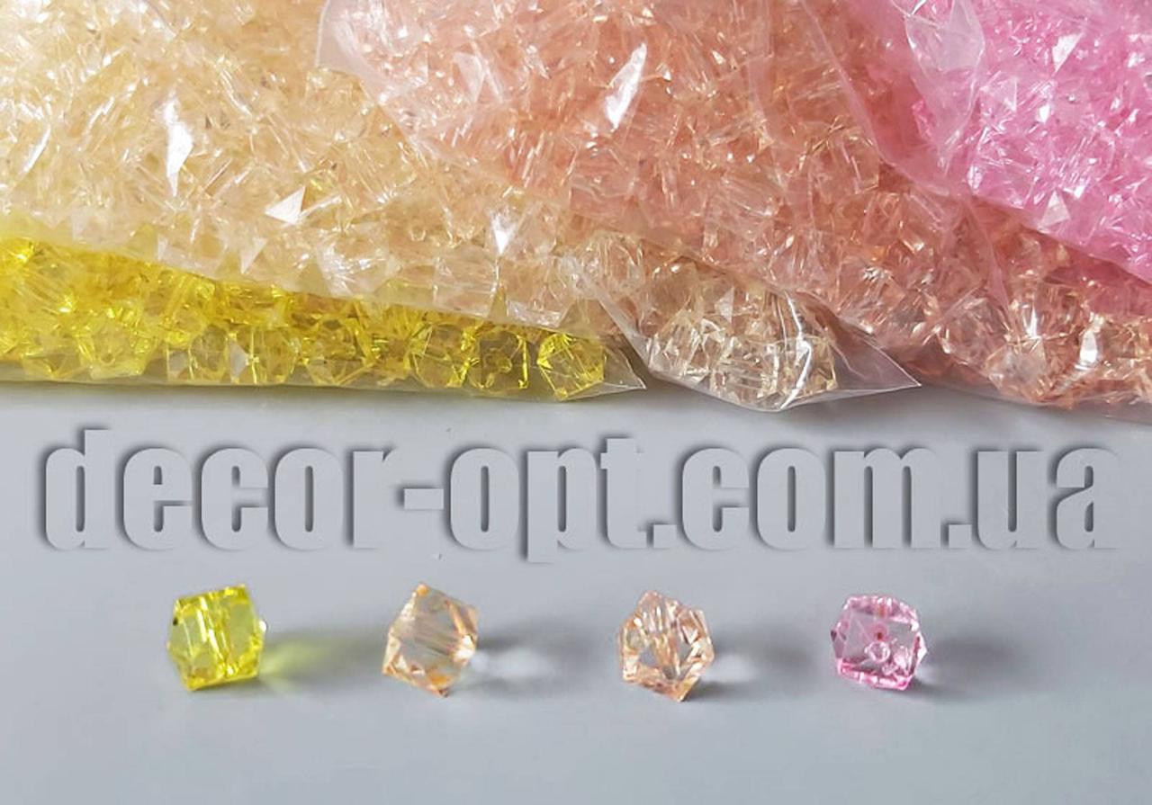 Буси квадрат прозорі, грані 10 мм/500 гр