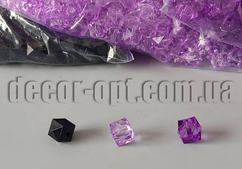 Буси квадрат прозорі, грані 10 мм/500 гр