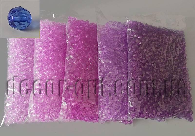 Намисто круглі прозорі грані 10 мм/500 гр