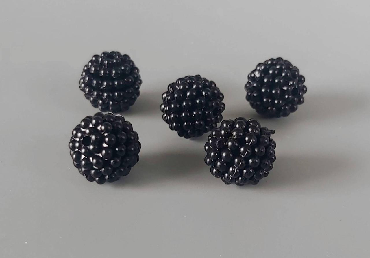 Буси з пухирцями чорні круглі 12 мм/500 гр С05512