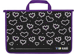 Портфель пластиковий на блискавці А4 Maxi 2 відділення, д