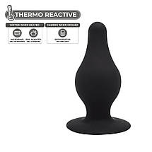Анальна пробка термореактивна Silexd Plug Model 2 конічної форми, чорна, XS, фото 3