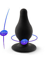 Анальна пробка термореактивна Silexd Plug Model 2 конічної форми, чорна, L, фото 4