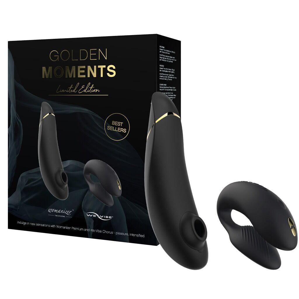 Преміальний подарунковий набір Golden Moments: Womanizer Premium і We-Vibe Chorus Black Bomba💣, фото 1