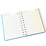 Блокнот Lucky book №7150 на пружині, А6, блакитний, 80 аркушів, фото 4