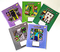 Набір зошитів Yes 5 шт., у клітинку, 12 аркушів, кольорова обкладинка Minecraft