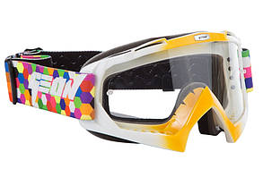 Окуляри кросові (маска) Geon Shift GN16 білий жовтогарячий