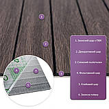 Покриття вінілове самоклеюче 3D рейки 600х600х2,8мм Димчастий каштан SW-00002195, фото 2