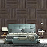 Покриття вінілове самоклеюче 3D рейки 600х600х2,8мм Димчастий каштан SW-00002195, фото 6