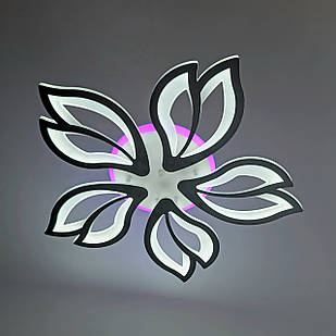 Світлодіодна люстра 130 Вт з підсвічуванням основи та пультом д/к колір каркасу чорний D-MX3756/5 BK LED 3 color dimmer