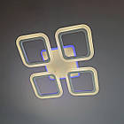 Світлодіодна люстра 50 Вт з підсвічуванням основи та пультом д/к колір каркасу білий D-AS9171/4WH LED 3color dimmer, фото 2