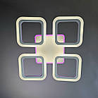 Світлодіодна люстра 50 Вт з підсвічуванням основи та пультом д/к колір каркасу білий D-AS9171/4WH LED 3color dimmer, фото 3