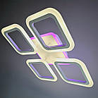 Світлодіодна люстра 50 Вт з підсвічуванням основи та пультом д/к колір каркасу білий D-AS9171/4WH LED 3color dimmer, фото 4