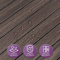 Покриття вінілове самоклеюче 3D рейки 600х600х2,8мм Димчастий каштан SW-00002195, фото 4