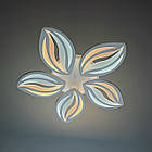 Світлодіодна LED люстра 120 Вт з підсвічуванням та регулюванням яскравості колір каркасу білий D-9103/5WH LED 3color, фото 2