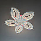 Світлодіодна LED люстра 120 Вт з підсвічуванням та регулюванням яскравості колір каркасу білий D-9103/5WH LED 3color, фото 3