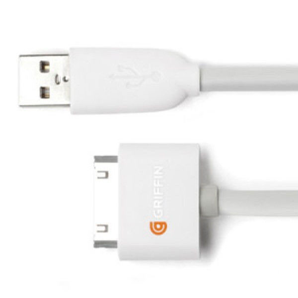 Кабель usb Apple 30 pin для iPhone 4 білий Griffin, фото 1