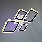 Світлодіодна люстра 100 Вт колір чорний з підсвічуванням основи та пультом д/к D-A9171/2+2 BK LED 3color dimmer, фото 5