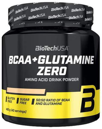 Амінокислоти BCAA Глутамін BioTech BCAA + Glutamine ZERO 480 г лімон, фото 1