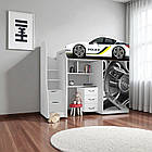 Ліжко горище Поліція, ліжко горка з робочою зоною, ліжко кімната з шафою, фото 8