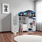 Ліжко горище Футбол, ліжко горка з робочою зоною, ліжко кімната з шафою, фото 7