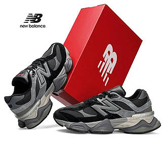 Чоловічі кросівки замша текстиль New Balance 9060 Dark Grey Beige, кеди Нью Беланс сірі. Чоловіче взуття
