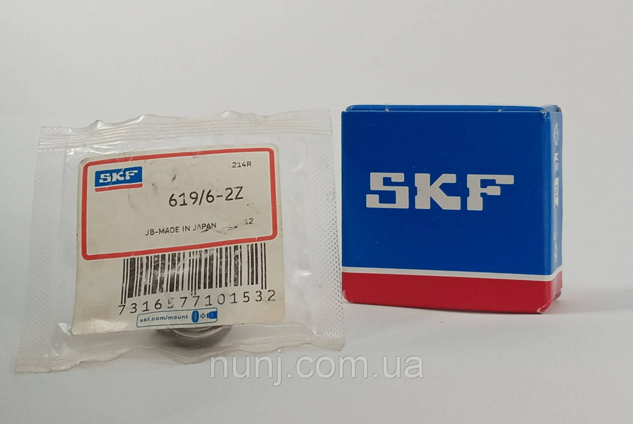 Підшипник 619-6-ZZ SKF (1080096) розміри: 6*15*5 кульковий радіальний закритий, фото 1