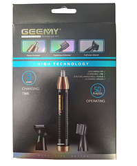 Триммер 2 в 1 для носа і вух Gemei GM-3108 нержавіюча сталь вбудований акумулятор