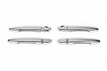 Накладки на ручки нерж Під кнопку 5шт Carmos для Toyota Rav 4 2006-2013 рр, фото 4