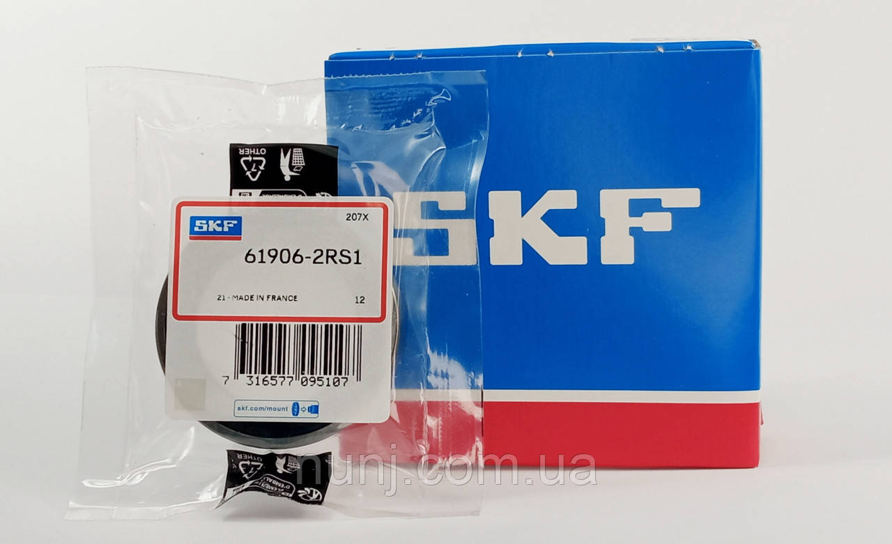 Підшипник 61906-2RS SKF (1180906) розміри: 30*47*9 кульковий радіальний закритий, фото 1