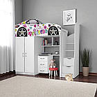 Ліжко горище Принцеса Бренд, ліжко горка з робочою зоною, ліжко кімната з шафою, фото 7