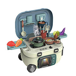 Кухня дитяча чемодан 22 деталі високоякісний пластик 24x40x33 см