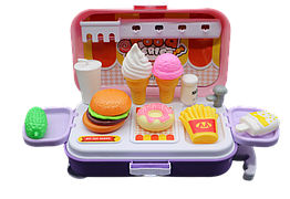 Дитячий набір кафе солодощів у валізі 9 деталей яскраві кольори